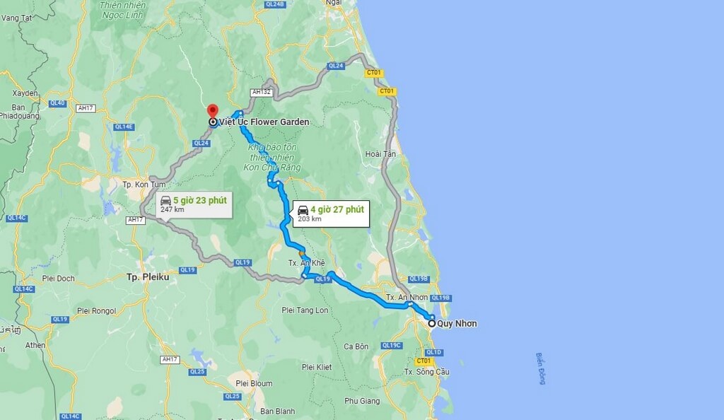 Huong Dan Di Chuyen Bang Xe May Tu Qui Nhon Den Mang Den